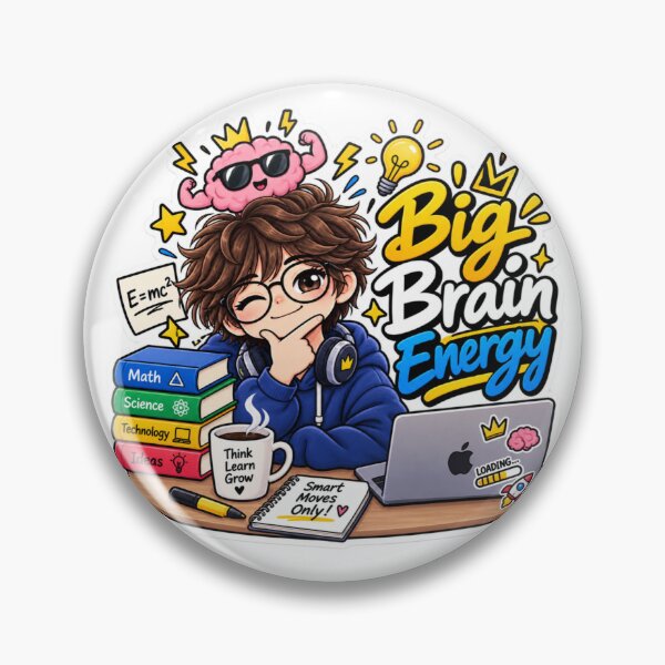 Item preview, Big Brain Energy Funny Student Sticker | Smart Nerd & STEM Vibes designed and sold by Genzfirevibes.