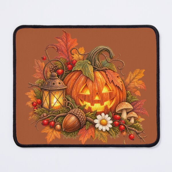Item preview, Cottagecore Acorn & Pumpkin Watercolor Art – Cozy Halloween Woodland Print designed and sold by MagicMakerPh.