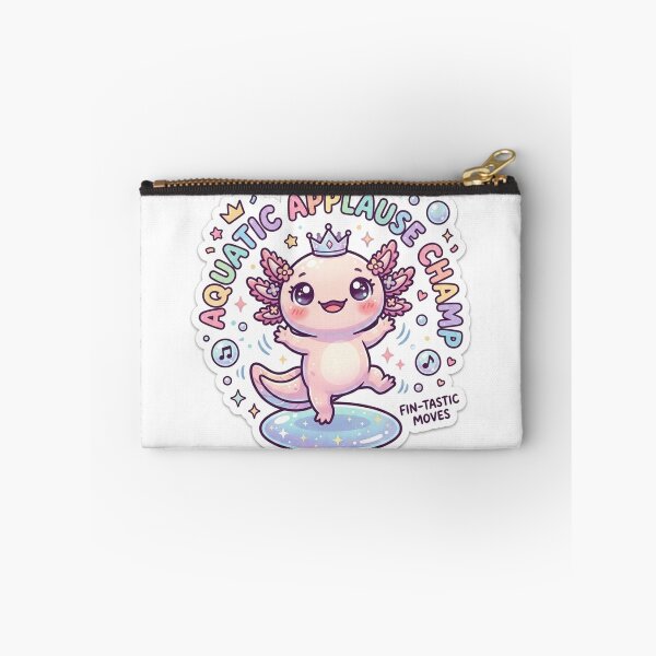 Item preview, Dancing Axolotl – Kawaii "Aquatic Applause Champ" Sticker designed and sold by Chipkooo.