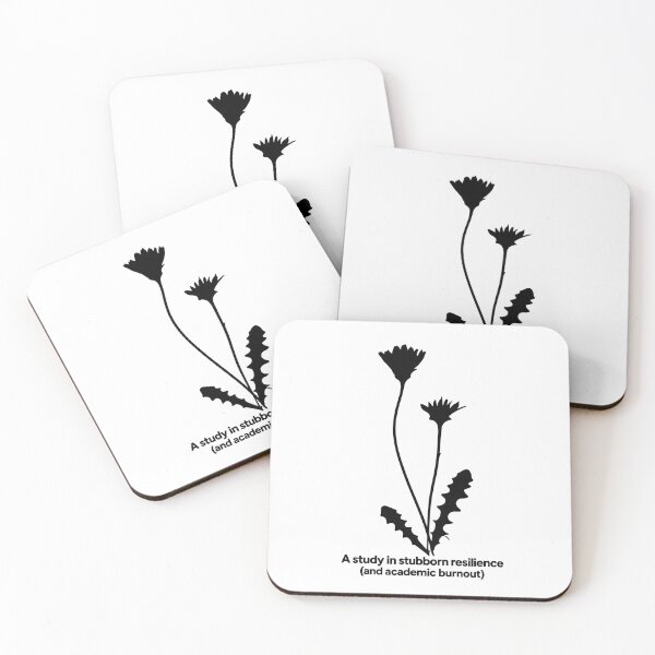 Item preview, Academic Burnout Study in Stubborn Resilience Dandelion Silhouette designed and sold by The Snarky Ph.D.: A Study in Botanicals .