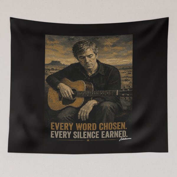 Item preview, Bill Callahan American Prairie Portrait Acoustic Guitar Silence Art designed and sold by Artisticanvas.