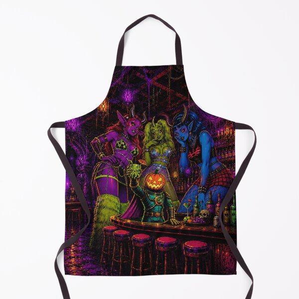 Item preview, Headless Horseman Demon Queens - Neon Vintage Horror Art designed and sold by TheHorsemanRidesAgain.