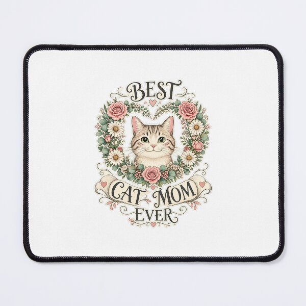 Item preview, Elegant Floral Heart Wreath Best Cat Mom Ever designed and sold by Kaikab007.