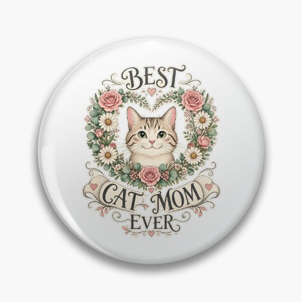 Item preview, Elegant Floral Heart Wreath Best Cat Mom Ever designed and sold by Kaikab007.