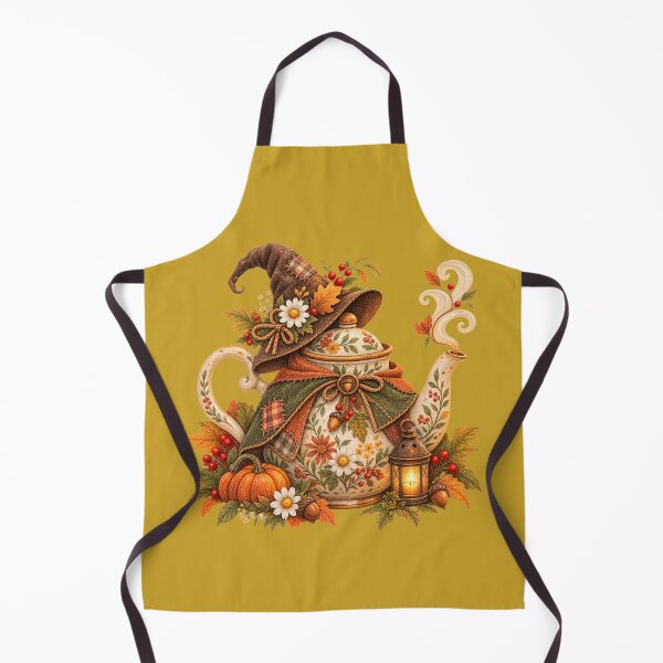 Item preview, Cottagecore Caped Teapot Watercolor Art – Whimsical Halloween Kitchen Print designed and sold by MagicMakerPh.