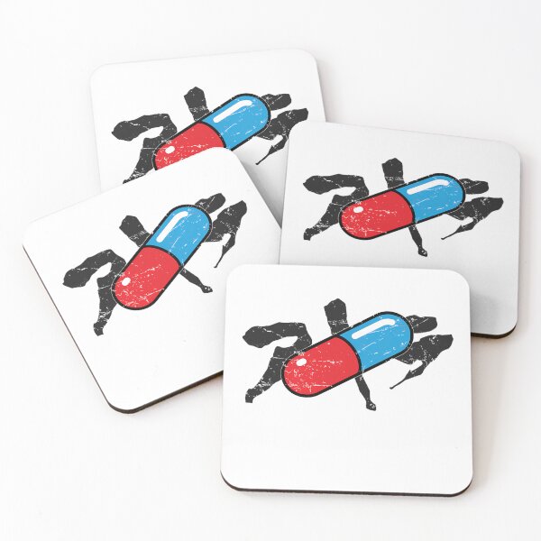 Item preview, Red And Blue Capsule Pill With Silhouette Figures designed and sold by WinGaylord.