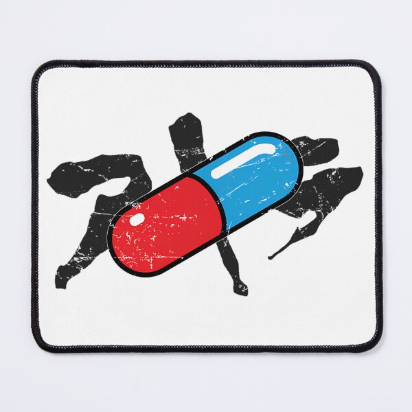 Item preview, Red And Blue Capsule Pill With Silhouette Figures designed and sold by WinGaylord.