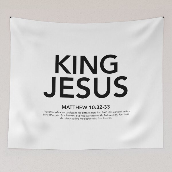 Item preview, English - King Jesus Matthew 10:32-33 Black Text designed and sold by Believe-Jesus.