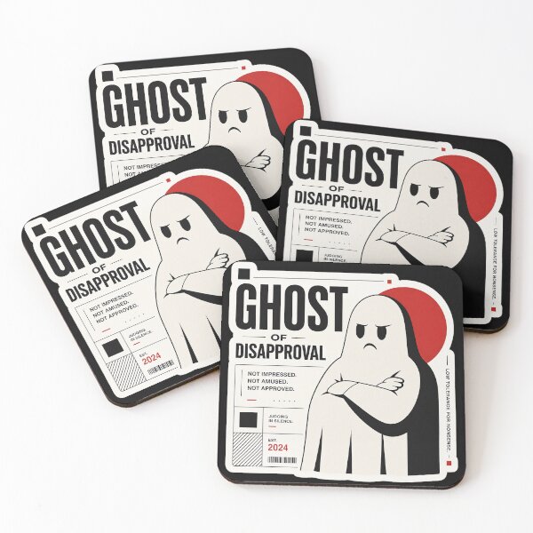 Item preview, Ghost of Disapproval – Retro Grumpy Ghost designed and sold by Abidel.