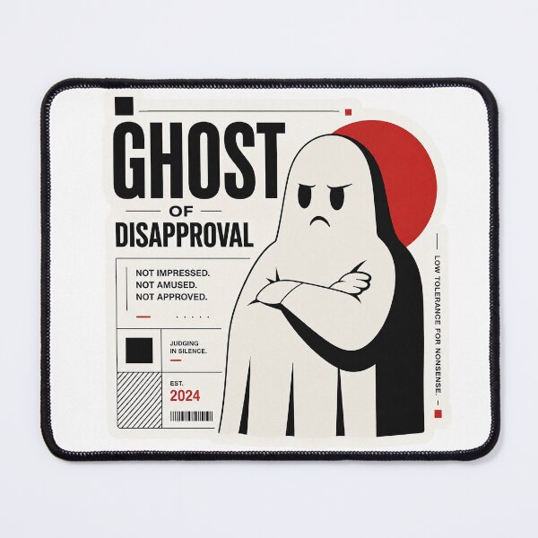 Item preview, Ghost of Disapproval – Retro Grumpy Ghost designed and sold by Abidel.