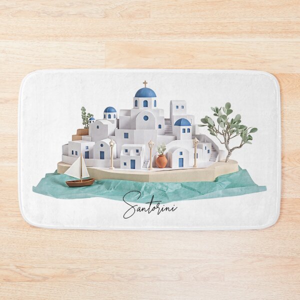 Item preview, Santorini Greece Aegean Island Coastal Village Art designed and sold by Bliss Find And Design.