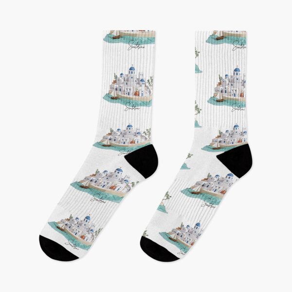 Item preview, Santorini Greece Aegean Island Coastal Village Art designed and sold by Bliss Find And Design.