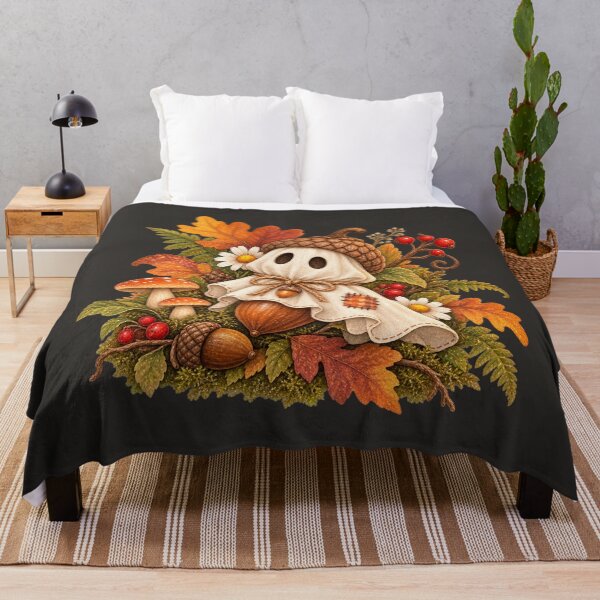 Item preview, Cottagecore Ghost Acorn Watercolor Art – Cozy Halloween Woodland Print designed and sold by MagicMakerPh.