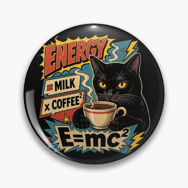 Item preview, Funny Black Cat Coffee Energy Formula Retro Comic designed and sold by Vermanartist.