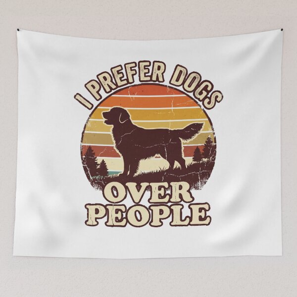 Item preview, I Prefer Dogs Over People Vintage Golden Retriever Retro designed and sold by AmberlightArt.