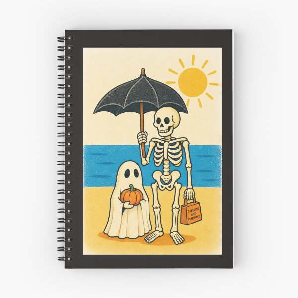 Item preview, Screams and Sunshine - Skeleton and Ghost Beach Halloween designed and sold by TangoCharlieNZ.