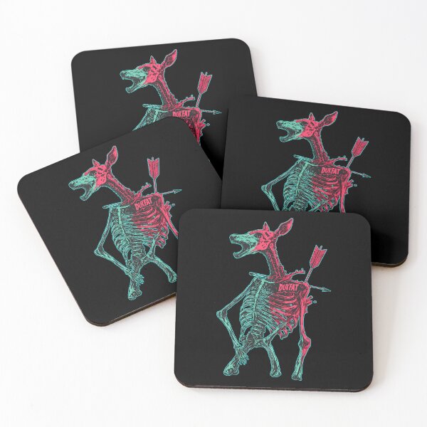 Item preview, Teal And Pink Skeletal Deer Pierced By An Arrow designed and sold by AlfonDouglas.