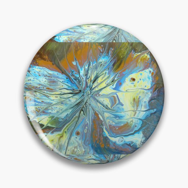 Item preview, Blue And Gold Floral Abstract Fluid Art Pattern designed and sold by NikBrin Prevail .