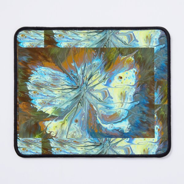 Item preview, Blue And Gold Floral Abstract Fluid Art Pattern designed and sold by NikBrin Prevail .