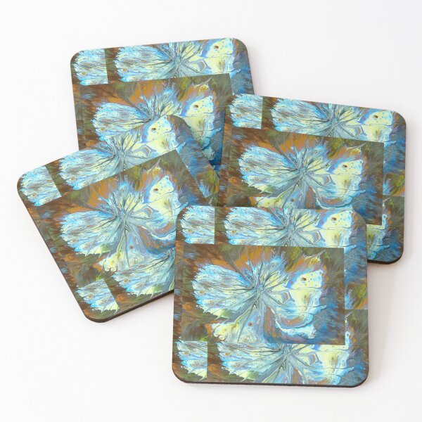 Item preview, Blue And Gold Floral Abstract Fluid Art Pattern designed and sold by NikBrin Prevail .