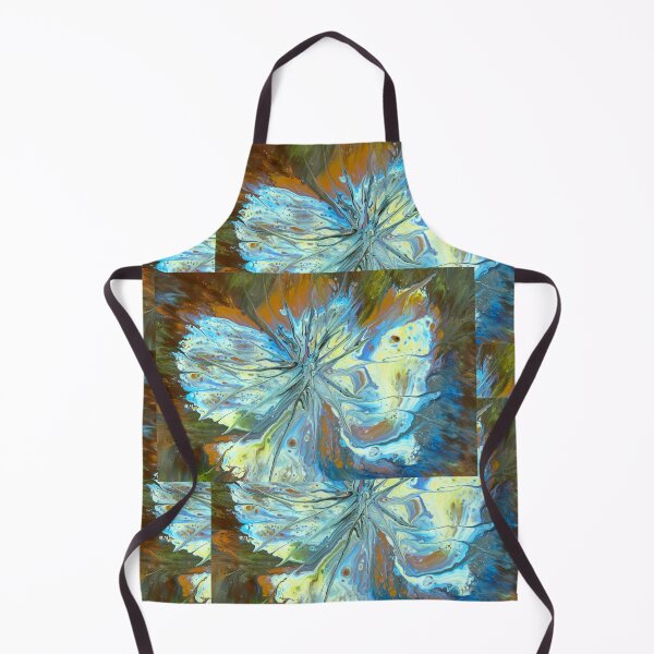 Item preview, Blue And Gold Floral Abstract Fluid Art Pattern designed and sold by NikBrin Prevail .
