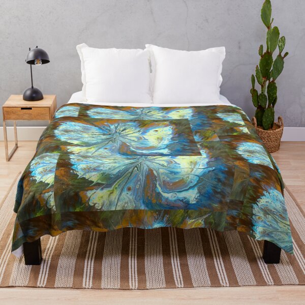 Item preview, Blue And Gold Floral Abstract Fluid Art Pattern designed and sold by NikBrin Prevail .
