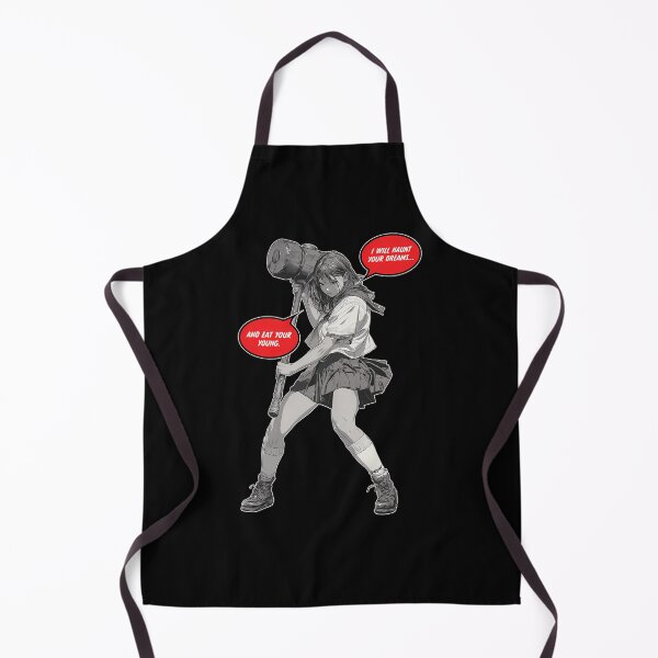 Item preview, Schoolgirl Wielding Giant Sledgehammer With Red Speech Bubbles designed and sold by AlfonDouglas.