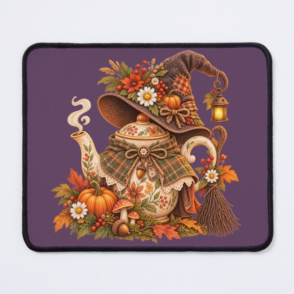 Item preview, Cottagecore Witch Teapot Watercolor Art – Whimsical Halloween Kitchen Print designed and sold by MagicMakerPh.