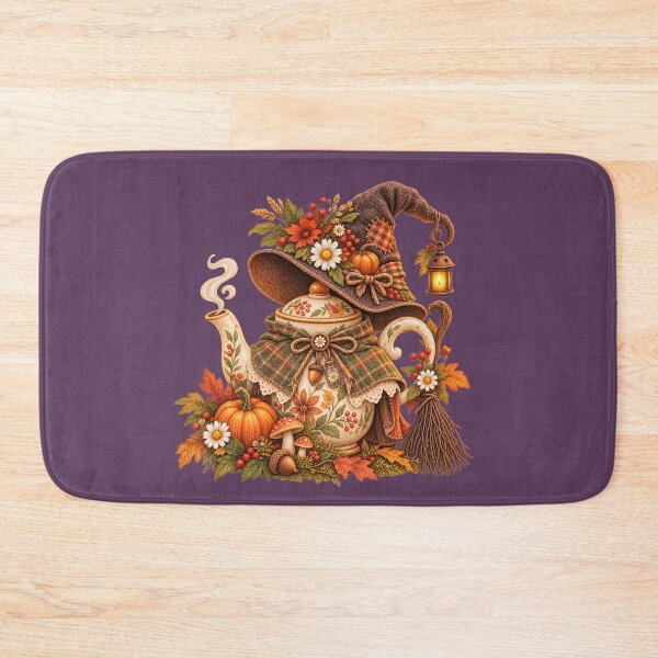 Item preview, Cottagecore Witch Teapot Watercolor Art – Whimsical Halloween Kitchen Print designed and sold by MagicMakerPh.