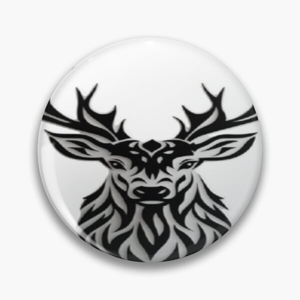 Item preview, Tribal Stag Deer Head Tattoo Style Design designed and sold by BaddieNz.