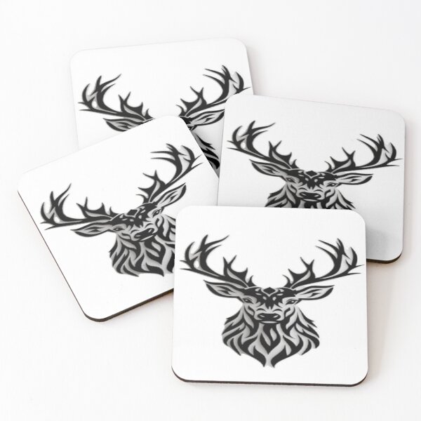 Item preview, Tribal Stag Deer Head Tattoo Style Design designed and sold by BaddieNz.