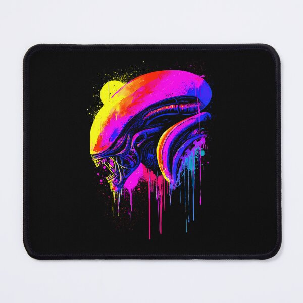 Item preview, Neon Paint Dripping Xenomorph Head With Yellow Sun designed and sold by AlfonDouglas.
