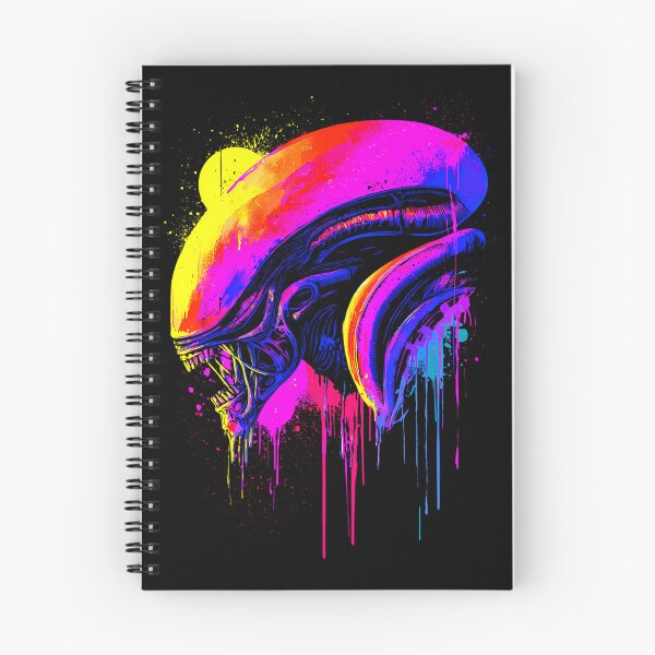 Item preview, Neon Paint Dripping Xenomorph Head With Yellow Sun designed and sold by AlfonDouglas.