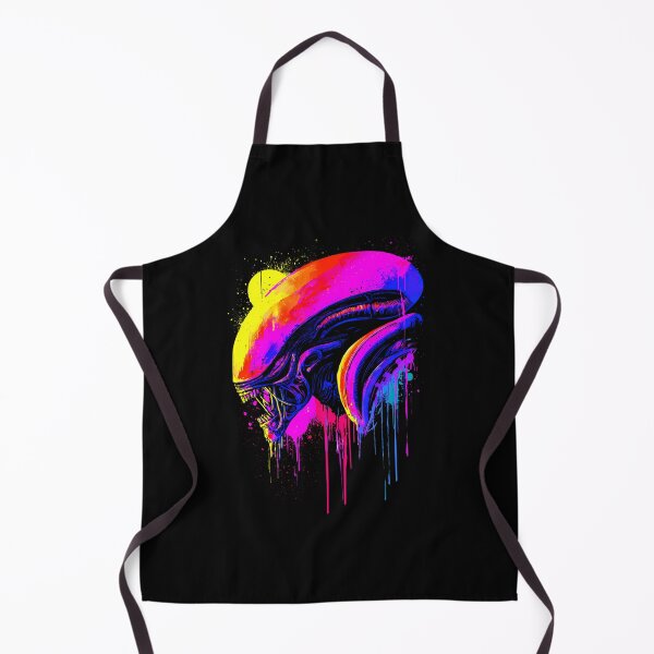 Item preview, Neon Paint Dripping Xenomorph Head With Yellow Sun designed and sold by AlfonDouglas.
