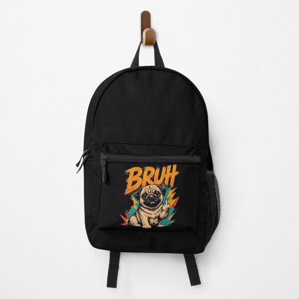 Item preview, Bruh Funny Pug Dog Flipping Middle Finger Retro Comic designed and sold by Vermanartist.