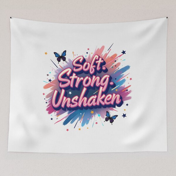Item preview, Soft Strong Unshaken Motivational Typography designed and sold by Aarvya Fashion Club ( A.F.C ).