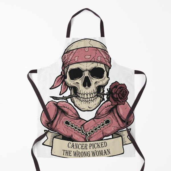 Item preview, Cancer Picked The Wrong Woman Edgy Skull Pink Boxing Gloves designed and sold by AmberlightArt.
