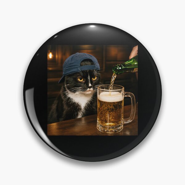 Item preview, Cat Drinking Beer Vintage Meme designed and sold by Hedoraxe.