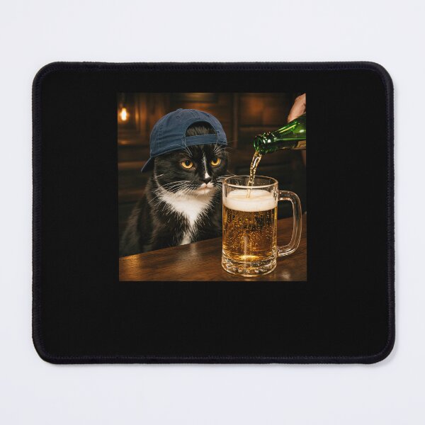 Item preview, Cat Drinking Beer Vintage Meme designed and sold by Hedoraxe.