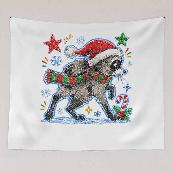 Item preview, Christmas Arts Viral Raccoon Meme Santa For Women Men designed and sold by AndreasVelas.