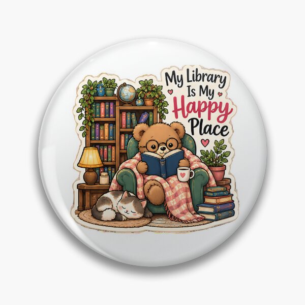 Item preview, BOOK LOVER PIN BOTTON designed and sold by KWW SHOP.