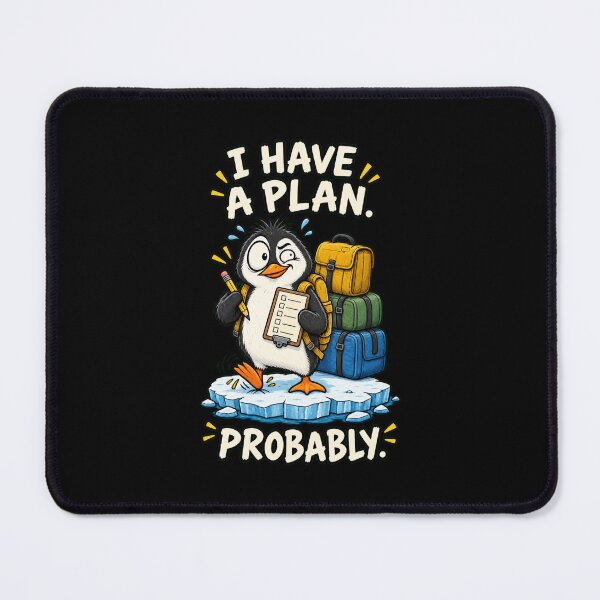 Item preview, Funny Anxious Penguin – I Have a Plan Probably Cartoon designed and sold by CG Studio.