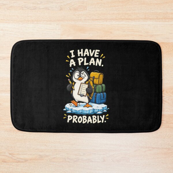 Item preview, Funny Anxious Penguin – I Have a Plan Probably Cartoon designed and sold by CG Studio.