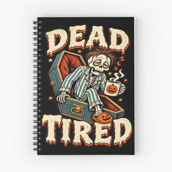 Item preview, Dead Tired Funny Sleepy Skeleton Halloween designed and sold by SquatchPrintsCo.