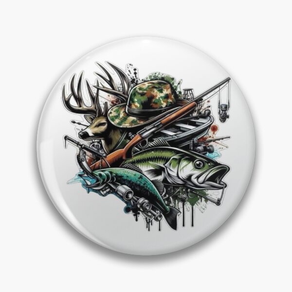 Item preview, Hunting Fishing Deer Bass Outdoor Graphic. designed and sold by BaddieNz.