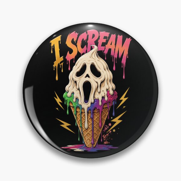 Item preview, I Scream Melting Spooky Face Ice Cream Cone Funny Pun designed and sold by Vermanartist.