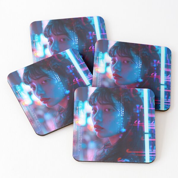 Item preview, Cyberpunk Neon Girl – Futuristic Synthwave Art designed and sold by blairvina9028.