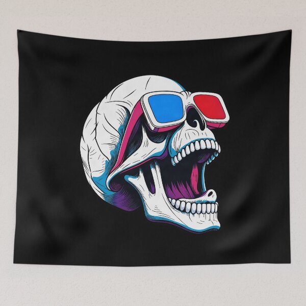 Item preview, Skull with 3D glasses designed and sold by PiggyWonka.