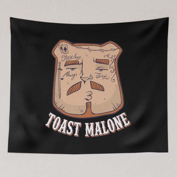 Item preview, Toast Malone Bread Pout Pun Design designed and sold by Loopdrawings.