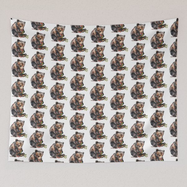 Item preview, Bear Cub | Cute Woodland Animal Watercolor Art designed and sold by Mandayartstudio.